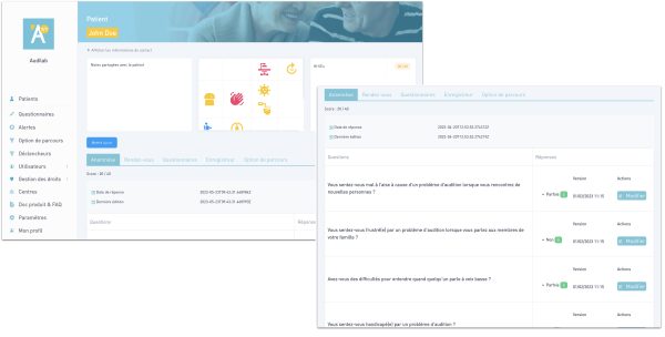 Audilab 7/7 : application maison pour le suivi des patients