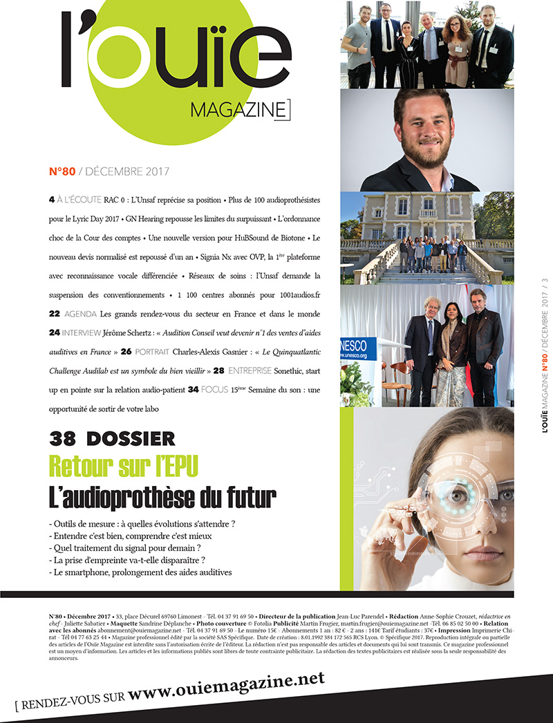 L'Ouïe Magazine sommaire du n°80-Décembre 2017